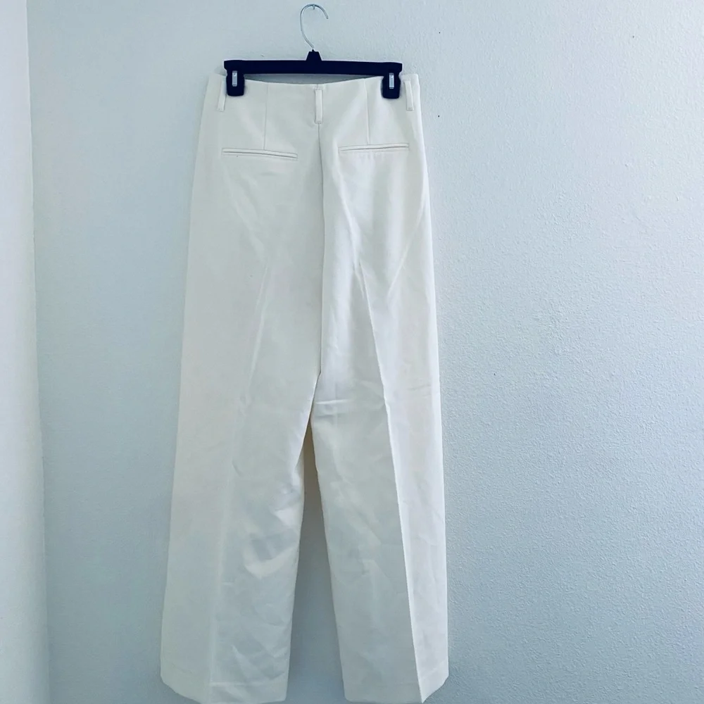 OAK + FORT Elegant White Wide-Leg Pants - Picture 8 of 16